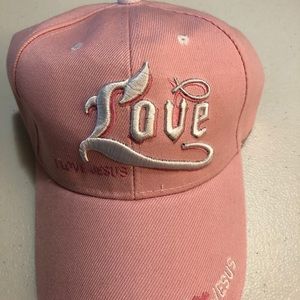 Pink I love Jesus baseball hat
